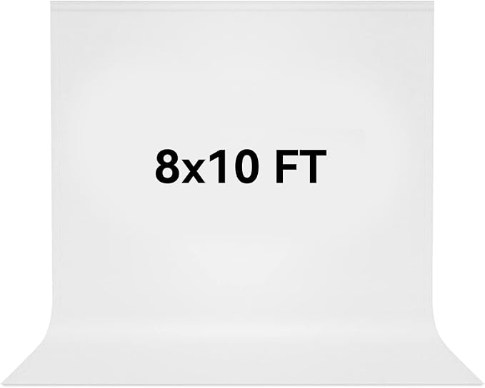 8x10 FT White Photo Backdrop 100% Polyester Photography Background | Non-Reflective, Wrinkle-Resistant, Foldable Washable White Backdrop for Professional Photoshoot Portraits Party Video Studio by Vevelux