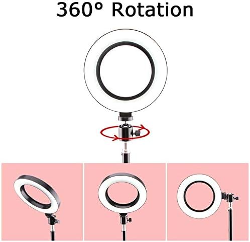 Ring Light OEBLD Dimmable with 3 Light Modes & 10 Brightness Level 360° Rotae LED Ring Fill Lights for Phone Live Stream Makeup YouTube Video Shooting (B(only 10'' Ring Light)) - Image 7