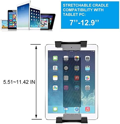 Tablet Smartphone 5/8 Microphone Stand Mount, Pro Grade Mic Adapter, Anti-Slip Holder for Musicians Performers Studio Recording Compatible with iPad mini Air Pro Galaxy tab & iPhones - Image 8