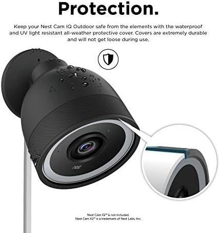 elago Outdoor Camera Cover for Google Nest Cam IQ | Infrared LED Visible, Holes for Microphone/Speaker, Camouflage, Easy Installation, All-Weather Protective (Black) - Image 2