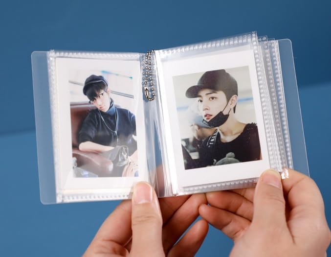8 pcs 2x3 Mini Photo Album- Photo Book Credit Card Holders with Keychain | 2.5x3.5 Hanging Photocard Holder -Small Photo Ornaments for Tree, Card Cases 18Page - 36 Card Pockets Collection Album Bulk - Image 4