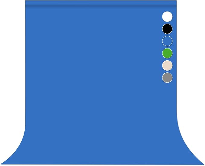 Blue Photo Backdrop for Photoshoot Solid Color Background 10x20 ft | Photography Studio Photobooth Curtain for Headshot, Homestudio, Portrait, Video, Meeting, Easy to Install, Washable Fabric by Pksoiil