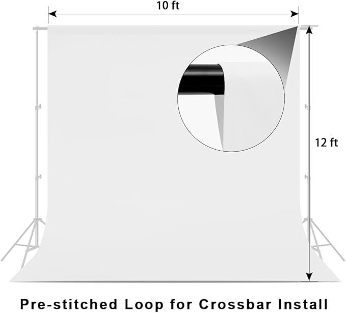10X12ft White Backdrop for Photography, Polyester Background for Photography for Product Protrait Photoshoot or Parties Decoration - Image 3