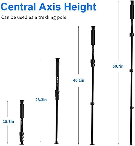 69" Camera Tripod Monopod with 3-Way Swivel Head, Aluminum Camera Stand | Camera Tripod with Quick Release Plate & Carry Bag, Fits Canon Nikon DSLR, GoPro, Video Cameras, Camcorders and Smartphones - Image 8