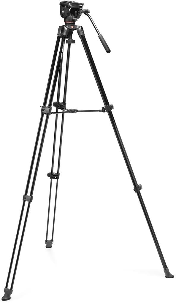 Manfrotto Video kit, Head 500 Series (Head 500x +Twin Leg Tripod) | Packaged with a durable carrying bag, 60mm Flat Base with XCHANGE compatibility for flexible mounting - Image 4