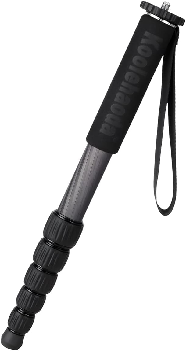 Koolehaoda 62" Camera Monopod 6 Section Compact Carbon Fiber Unipod | Extendable Photography Monopod with Phone Holder for DSLR Mirrorless Cameras Video Camcorder Max Load 10kg/22lbs by Koolehaoda