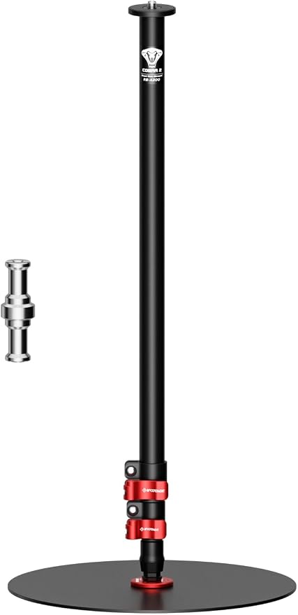 IFOOTAGE A300 Round Base Monopod 60" Aluminum Camera Floor Stand | Tripod Alternative with 1/4" & 3/8" Screw Light Adapter for Camera Tripod Head Ring Light Webcam, Payload 22lb by IFOOTAGE