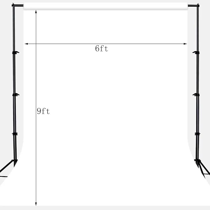 Solid Photography Backdrop Background Chromakey Muslin Portrait Background Screen for Photo Video Studio… (White, 6x9ft) - Image 3