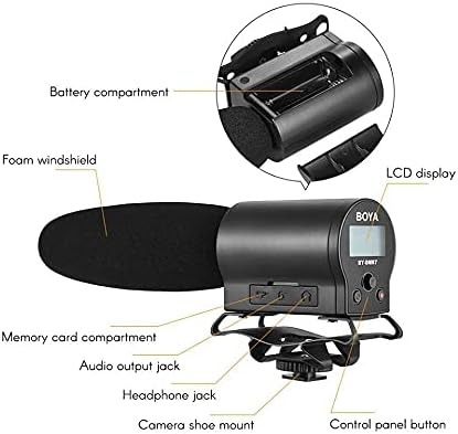 BOYA BY-DMR7 On-Camera Shotgun Microphone with Integrated Flash Recorder & Headphone Output - Image 2