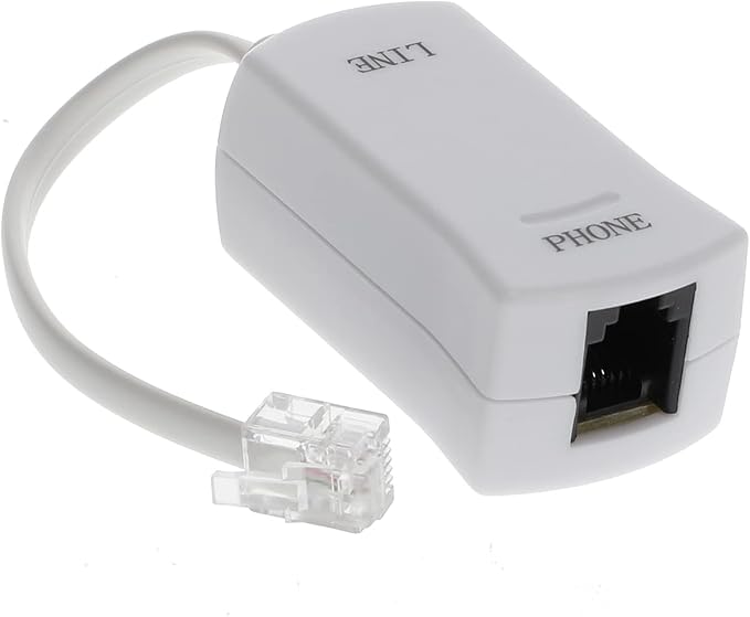 InstallerParts DSL Modem Phone Filter - for Interference Elimination and Static Noise Blocker | for Answering Machine, Fax Machine, Telephones Landline Cordless | Single Pack, White by Installerparts