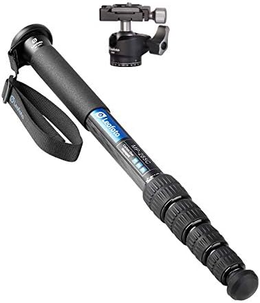 Leofoto Killer Kit MP-285C + LH-25 Ball Head 5 Section CF Travel Monopod Carbon Fiber 60" Tall 17" Folded 1/4" & 3/8" - Image 2