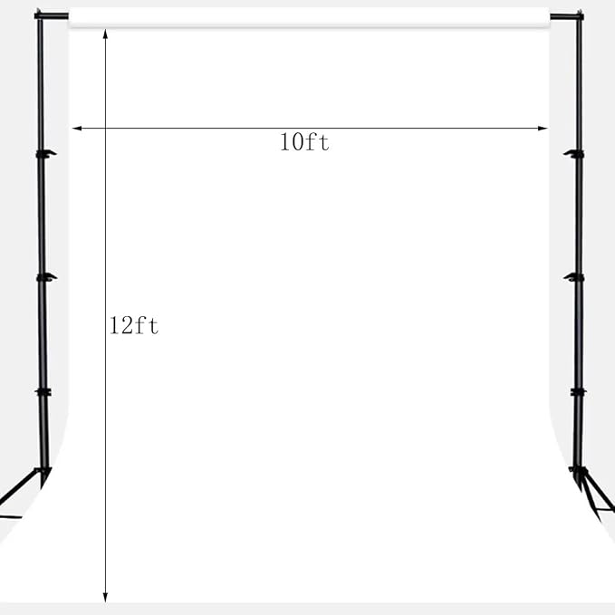 Solid Photography Backdrop Background Chromakey Muslin Portrait Background Screen for Photo Video Studio… (White, 10x12ft) - Image 3
