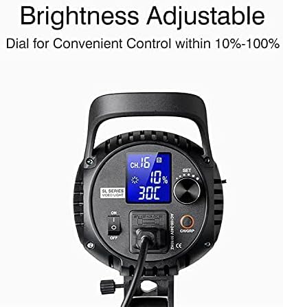 Godox SL-60W SL60W 60W Daylight LED Video Light | 5600K Daylight, CRI 95+, Bowens Mount Adjustable Brightness and 433MHz Wireless Grouping for Video Weddings - Image 3