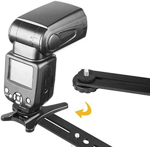 Dual Flash Bracket,Chromlives Dual Tripod Mount Bracket,1/4" Dual Camera Mount Flash Extension Bar,8" Dual Tripod Bracket for Camera,LED Light,DSLR Camera,Tripod,Flash Light(2 Pack) - Image 4