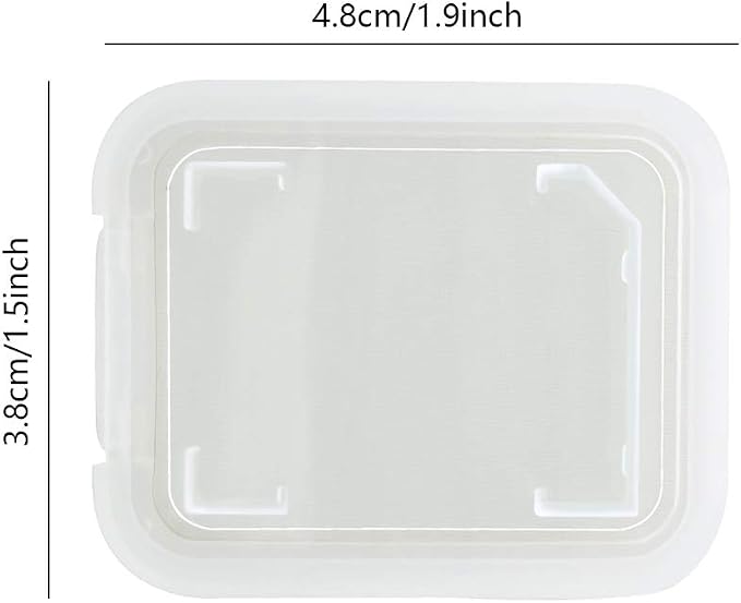 20pcs Plastic Memory Card Storage Case Compatible with SD MMC/SDHC PRO Duo White (20 PCS) - Image 2