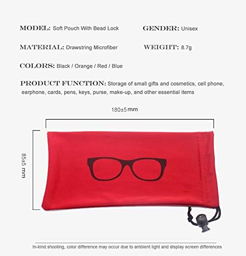 Quality Microfiber Eyeglass Pouch with Bead Lock Micro Fiber Sunglasses Case Pouch Soft Store - Image 6