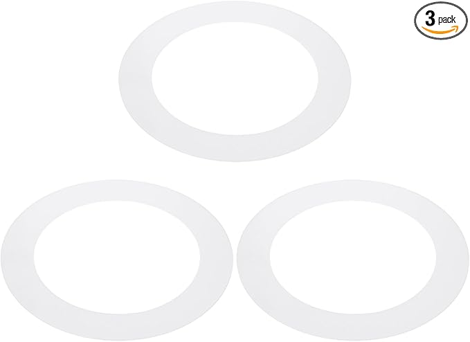 PATIKIL 5.9" ID 8.1" OD Plastic Trim Ring, 3 Pcs Ceiling Light Goof Rings Matte Circular Light Cover Lighting Fixture for Ceiling Wall Recessed Can Downlights, Translucent Matte White by PATIKIL