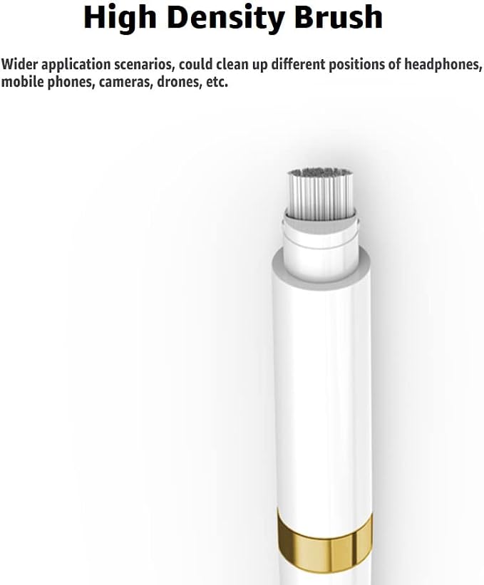 Dual-Brush Earbud Cleaning Pen | 4-in-1 Pro Kit for Precision & Durability, Tool Compatible with Airpods, Galaxy Buds, All Wireless Headsets -Gold - Image 5