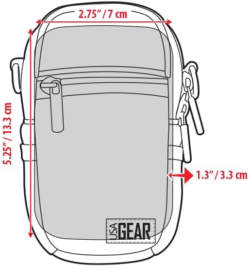 USA Gear Compact Camera Case Point & Shoot Camera Bag with Accessory Pockets, Rain Cover & Shoulder Strap Works W/Sony CyberShot, Canon PowerShot ELPH, Nikon COOLPIX, Olympus & More - Image 5