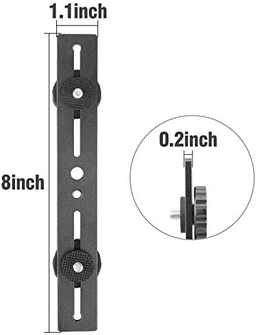Dual Flash Bracket,Chromlives Dual Tripod Mount Bracket,1/4" Dual Camera Mount Flash Extension Bar,8" Dual Tripod Bracket for Camera,LED Light,DSLR Camera,Tripod,Flash Light(2 Pack) - Image 5