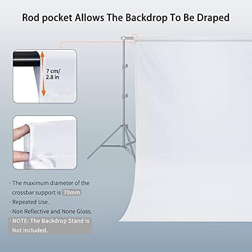 7x10 FT White Photo Backdrop 100% Polyester Photography Background | Non-Reflective, Wrinkle-Resistant, Foldable Washable White Backdrop for Professional Photoshoot Portraits Party Video Studio - Image 3