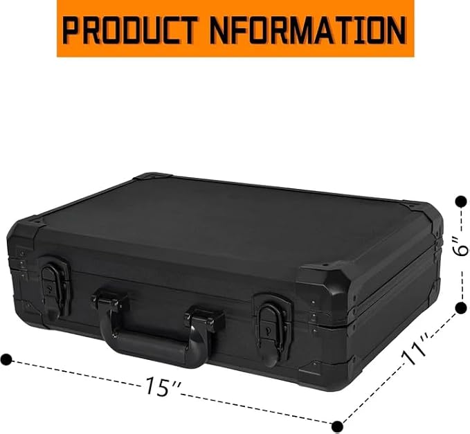 15 Inch Hard Carrying Storage Case | Ideal for Microphone & Camera Gear Transportation, DJ Mixer Case with Customizable Pre-Diced Foam, 15 X 11 X 4.3 Inch, Black - Image 4