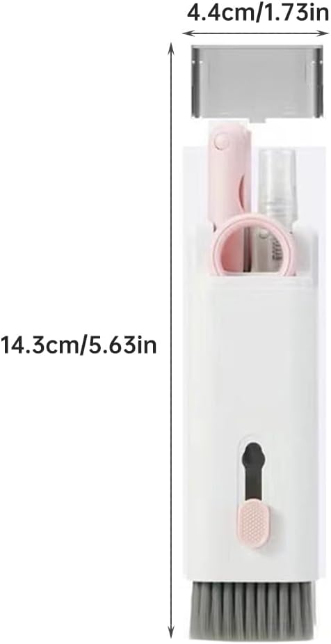 7 in 1 Laptop Cleaning Kit Keyboard Cleaner,Computer Screen Cleaning Brush Tool,Computer Tools Kit Corner Gap Duster Keycap Puller(Color:Pink) - Image 8