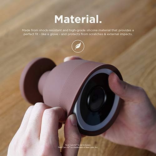 elago Outdoor Camera Cover for Google Nest Cam IQ | Infrared LED Visible, Holes for Microphone/Speaker, Camouflage, Easy Installation, All-Weather Protective Skin (Brown) - Image 4
