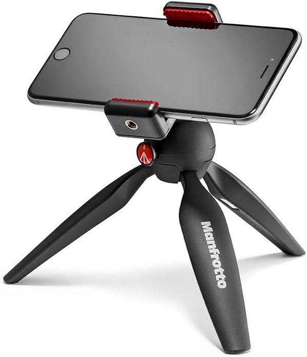 Manfrotto Mini Tripod with Universal Smartphone Clamp, Made in Italy, for iPhone with or Without Case, CSC, Vlogging, Videography, MKPIXICLMII-BK - Image 2