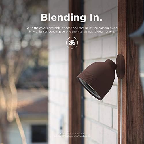 elago Outdoor Camera Cover for Google Nest Cam IQ | Infrared LED Visible, Holes for Microphone/Speaker, Camouflage, Easy Installation, All-Weather Protective Skin (Brown) - Image 3