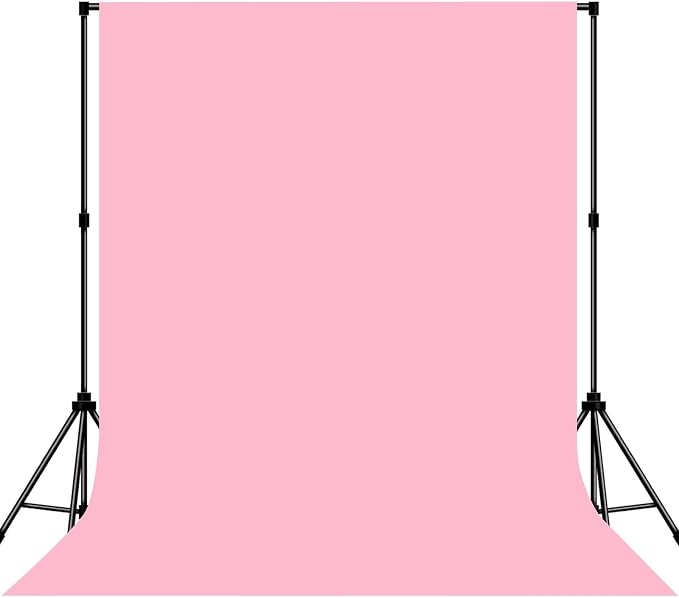 Pink Photo Backdrop Fabric Professional Background 5x7ft Valentine's Day | Seamless Design eliminates Wrinkle Portrait Photography Wedding Dark Theme Decorations by MIZSYE