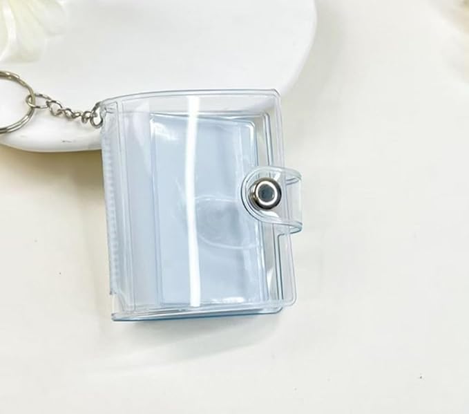 8 Clean Mini Photo Album with Keychain,1x1.5 Business Credit Card Holders | 1inch Small Hanging Photocard Holder - Photo Ornaments for Tree, Card Cases 8Page-16 Card Pockets Collection Album Bulk - Image 9