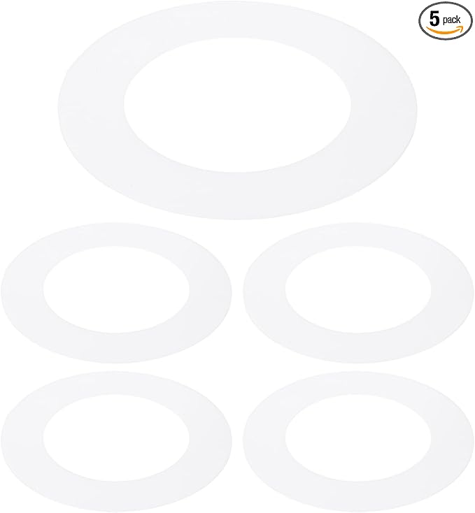 PATIKIL 2.8" ID 4.5" OD Plastic Trim Ring, 5 Pcs Ceiling Light Goof Rings Matte Circular Light Cover Lighting Fixture for Ceiling Wall Recessed Can Downlights, Translucent Matte White by PATIKIL