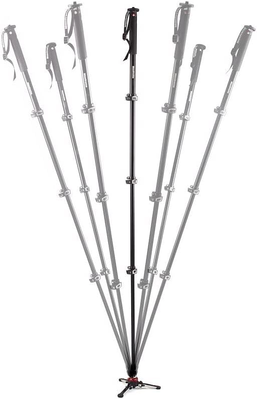 Manfrotto Video Monopod XPRO+, Camera and Video Support Rod with Video Head, 4-Section in Aluminum with Fluid Base, Photography Accessories for Content Creation, Video, Vlogging | FLUIDTECH system with 79-inch height and 18lb capacity for pan, tilt and... - Image 5