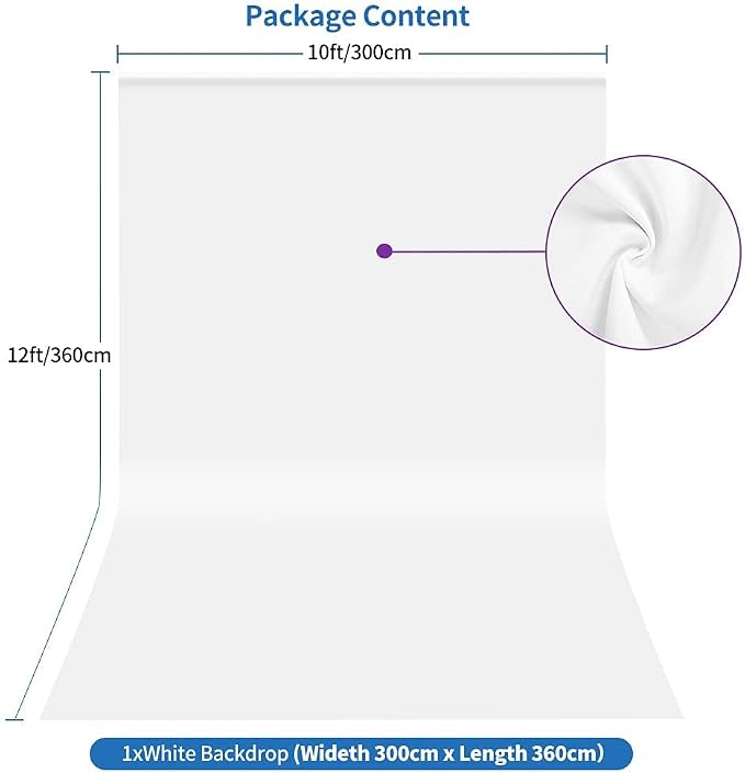 HEMMOTOP White Backdrop, 10x12 ft, Photography Background Screen | Polyester Fabric, Non Reflective, Seamless, Ideal for Photoshoot,Video Studio, Easter, Birthday, Baby Shower,Wedding Party - Image 7