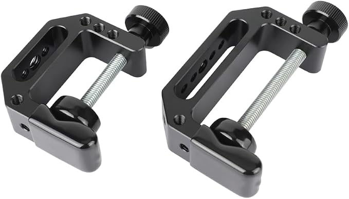 CAMVATE C Clamp with 1/4"-20 & 3/8"-16 Thread Hole for Photographic | Aluminum,Small+Large by CAMVATE