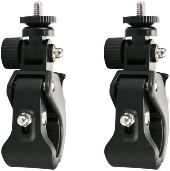 2 Pack Sports Camera Bike Mount Handlebar Clamp Clip Stand Base with 1/4 Screw Adapter for Gopro Hero DJI Osmo Insta360 Motorcycle Bicycle Action Cam Dash GPS Field Monitor Lights - Image 2