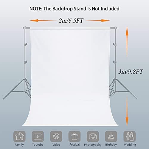 7x10 FT White Photo Backdrop 100% Polyester Photography Background | Non-Reflective, Wrinkle-Resistant, Foldable Washable White Backdrop for Professional Photoshoot Portraits Party Video Studio - Image 2