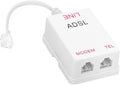 Uvital DSL Filter Splitter for Landline, ADSL Splitter Filter, RJ11 White | 6P2C DSL Filter for Landline Phone, Male to 2 Female Telephone DSL Modem (1PC) — Clear Calls by Uvital