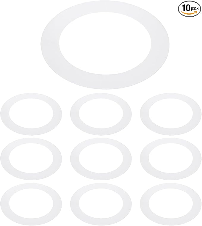PATIKIL 5" ID 7.5" OD Plastic Trim Ring, 10 Pcs Ceiling Light Goof Rings Matte Circular Light Cover Lighting Fixture for Ceiling Wall Recessed Can Downlights, Translucent Matte White by PATIKIL
