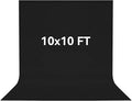 10x10 FT Black Photo Backdrop 100% Polyester Photography Background | Non-Reflective, Wrinkle-Resistant, Foldable Washable Black Sheet for Professional Photoshoot Portraits Party Video Studio by Vevelux
