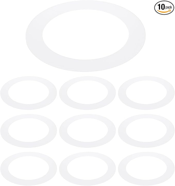 PATIKIL 4" ID 5.5" OD Plastic Trim Ring, 10 Pcs Ceiling Light Goof Rings Matte Circular Light Cover Lighting Fixture for Ceiling Wall Recessed Can Downlights, Translucent Matte White by PATIKIL