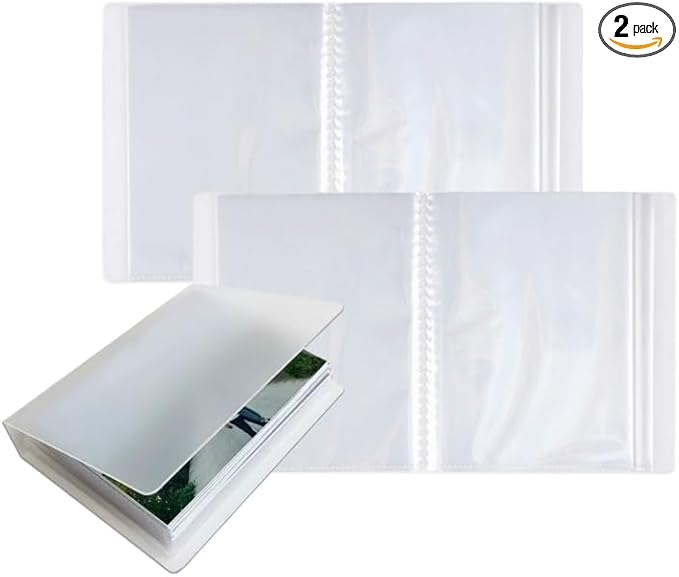 2 Pack Small Photo Album 4x6 Photos Book, Travel Plastic Picture Books | Each 24 Pages Shows 48 Pictures,Postcard Album,Mini Photo Album,Baby Photo Books for Pictures Store and Display Memories by Unknown