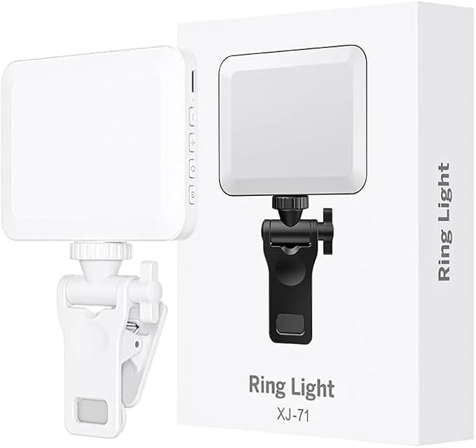 XINBAOHONG Rechargeable Selfie Light, Clip Fill Light for Phone Laptop Tablet Portable Light for Video Conference Live Streaming Zoom Call Makeup Picture (White) - Image 8