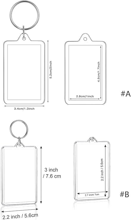 2pcs Clear Plastic Picture Frame Keychain Rectangle Shapes Blank Photo Keychains Photo Display Plastic Blank Keychain Clip Photo Holders Photo Albums, Frames and Accessories - Image 5
