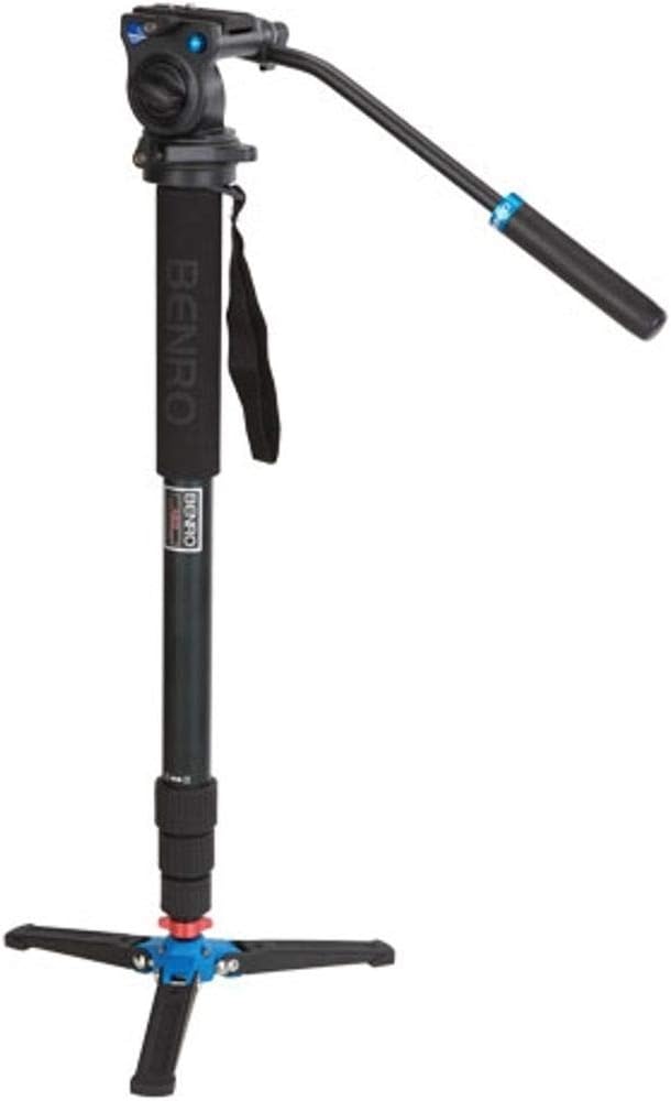Benro Aluminum 3 Series Twist-Lock Video Monopod Kit w/ 3-Foot Articulating Base and S2 Video Head (A38TDS2), Black by Benro