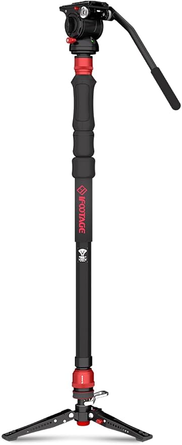 IFOOTAGE Cobra 3 A150S Strike Monopod with Fluid Head,59" Camera Monopod with Pedal Locking Control,One-Step Rapid Height Adjustment,Professional Photography Monopod(A150S&Komodo K5S) by IFOOTAGE