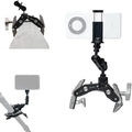 HEIPI C100 Super Clamp & MA175 Magic Arm & Phone Clip, Max Clamping 3.93" | Clamp & stand design. Max clamping 3.93" / 10cm. Dual screw mounts: 1/4"-20 & 3/8"-16. Compatible with phone by HEIPIVision
