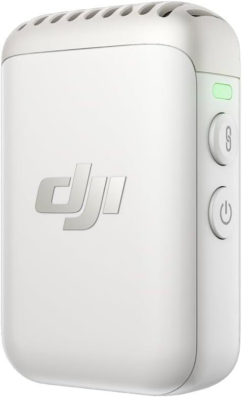 DJI Mic 2 Transmitter (Pearl White), Wireless Microphone | Noise Cancelling, 14-Hour Internal Recording, 6-Hour Battery, Magnetic Attachment, Bluetooth Microphone, YouTube, Vlogs by Unknown
