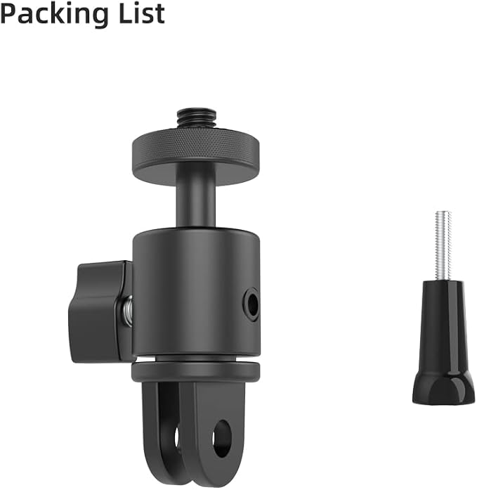 Aluminum 360 Degree Rotation Camera Mount, 1/4 Screw Adjustable Adapter Mount, Compatible with GoPro Hero 12/11/10/9/8/7, DJI, Sony, Xiaomi yi and Other Action Cameras - Image 6